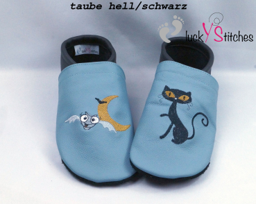 Lederpuschen Katze, Fledermaus, Mond, Halloween